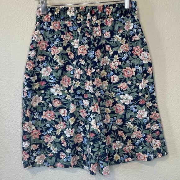 VTG Harvest Time Cottage Core Floral Blue & Pink High Waisted Retro Shorts Small - Picture 4 of 9